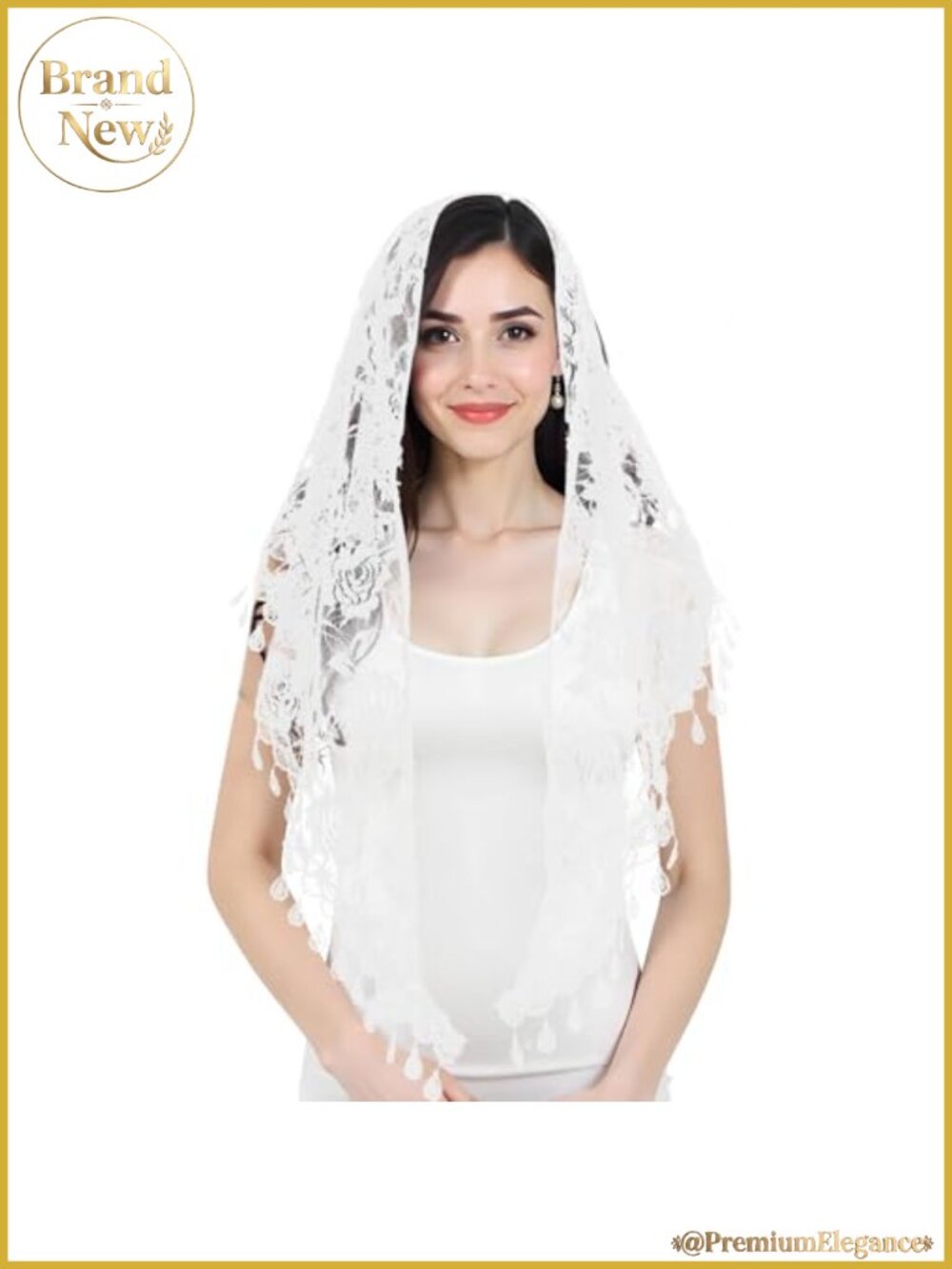 Triangle Lace Mantilla Veil for Church Catholic Mass Women Shoulder Wrap